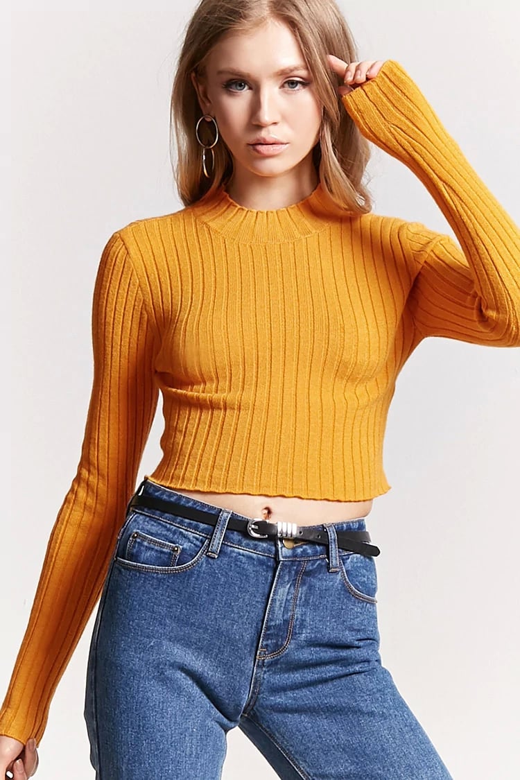 Forever 21 Cropped Mock Neck Sweater