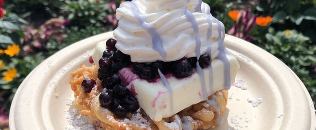 Epcot's Blueberry and Lemon Cheesecake Ice Cream Funnel Cake