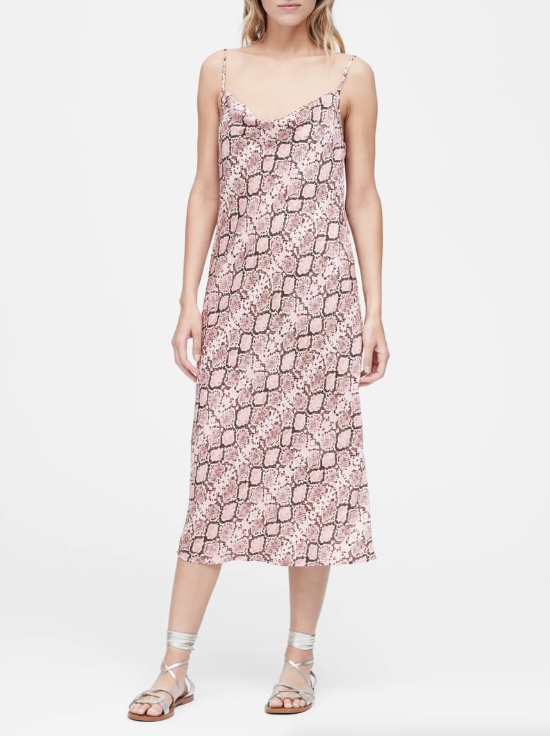 Snake Print Midi Slip Dress