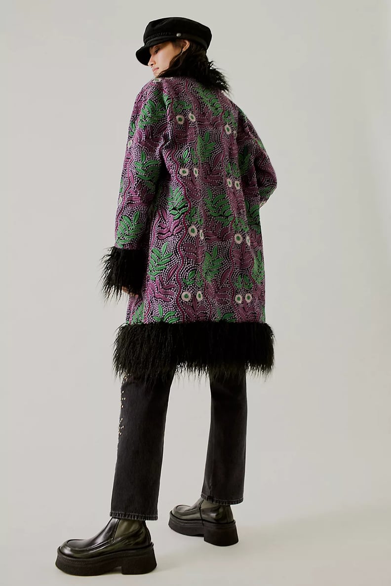 FP x Anna Sui Jacquard Faux Fur Jacket