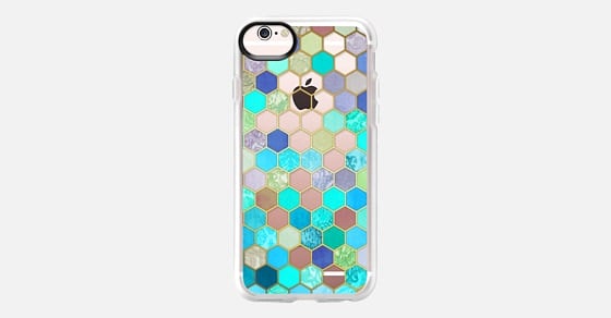 Turquoise and Purple Honeycomb Pattern