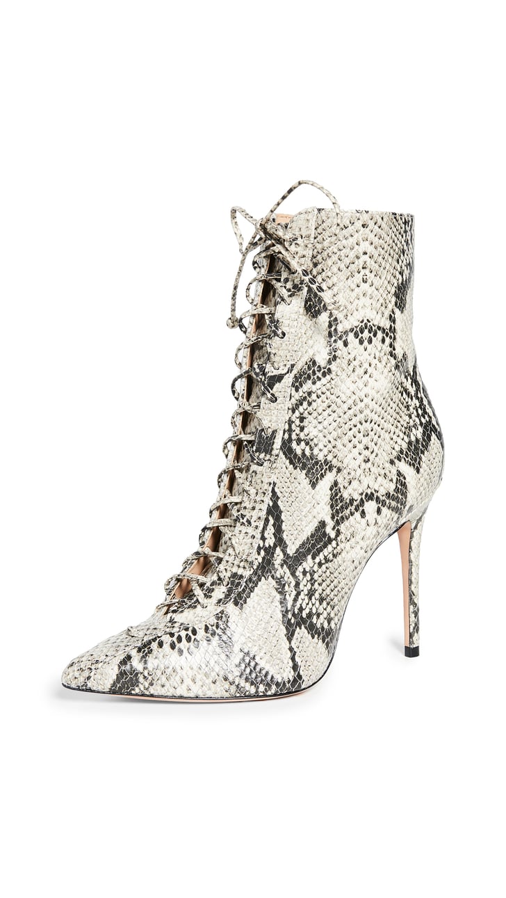 anaiya snakeskin print leather bootie