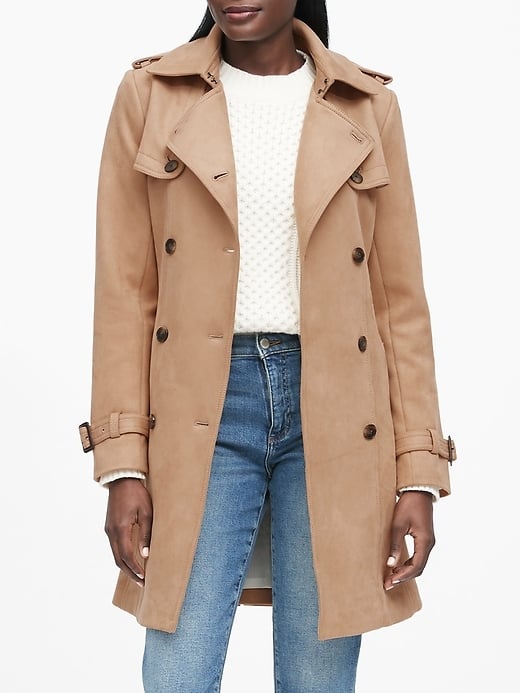 Banana Republic Vegan Suede Trench Coat