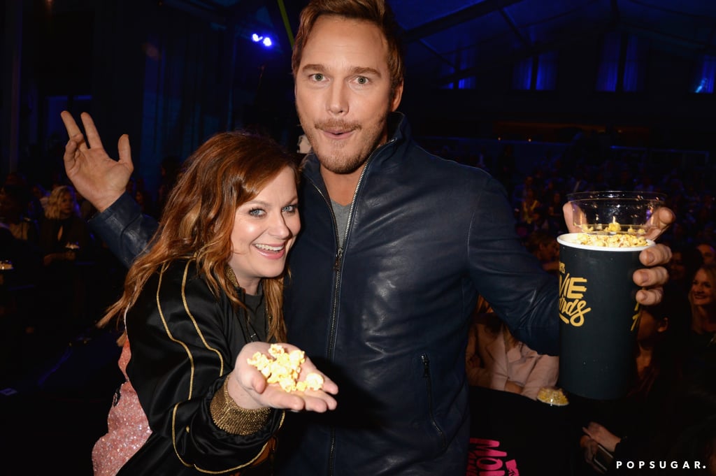 Chris Pratt and Amy Poehler at the MTV Movie Awards 2016