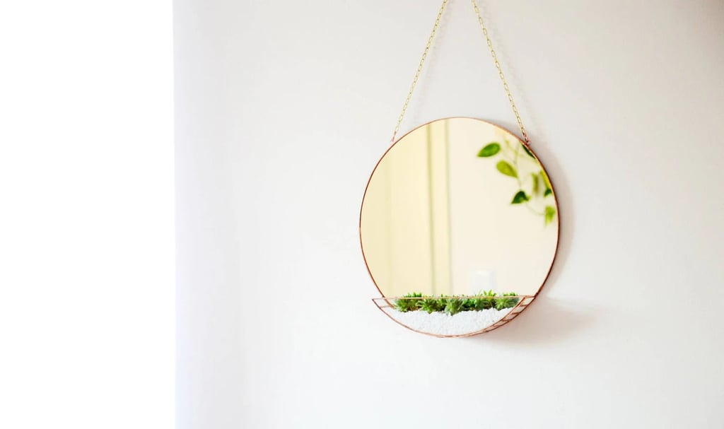 A Home Decor Find For a Plant Parent: Round Mirror & Terrarium Wall Decor