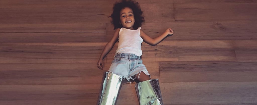 North West Trying On Kim Kardashian's Boots on Instagram