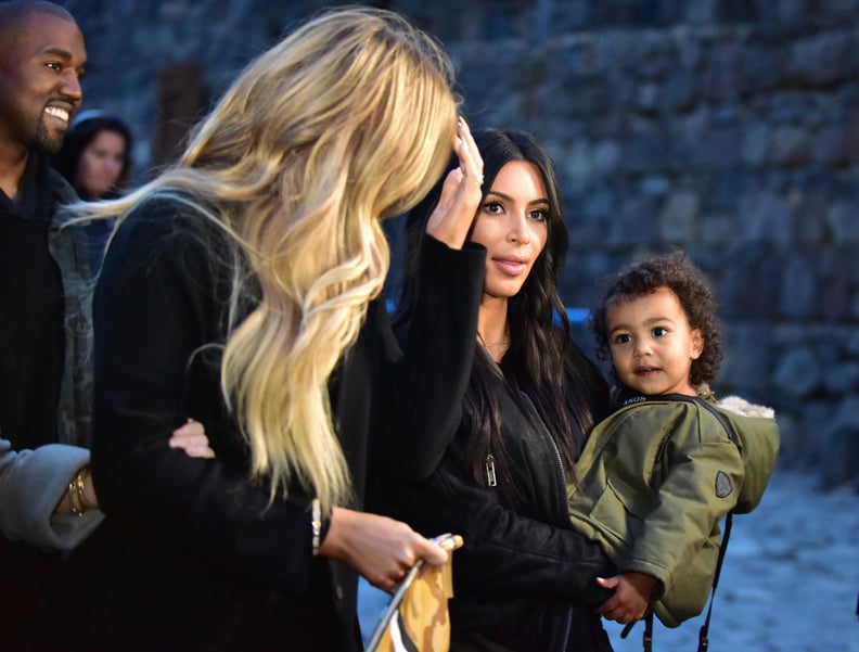 North looked adorable in a cozy puffer jacket.