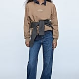 feather effect sweatshirt zara
