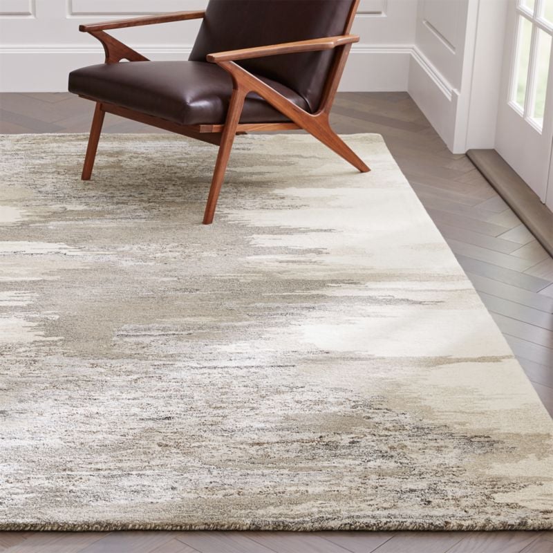 White Walkers: Birch Neutral Wool-Blend Abstract Rug
