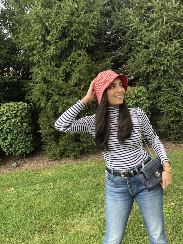 How I felt: I was shocked by how easy it was to get behind this outfit. It's an simple look to recreate in the Fall and I loved the nostalgic feel of pairing the bucket hat with both dad sneakers and mom jeans.