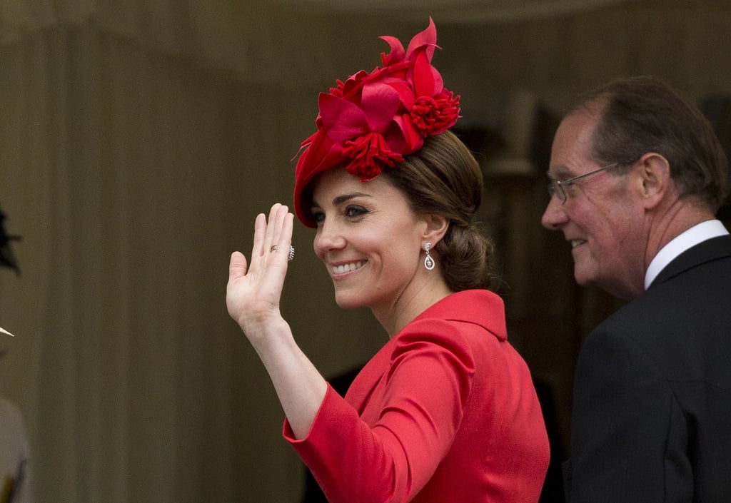 Kate Middleton Red Catherine Walker Coat Dress June 2016