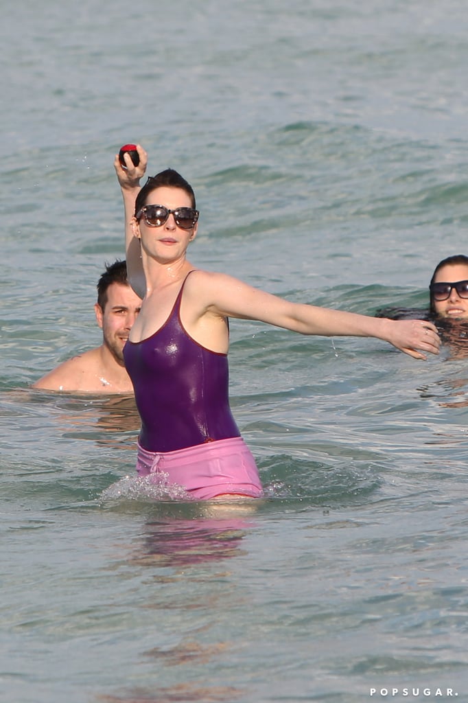 Anne Hathaway and Adam Shulman in Miami Beach