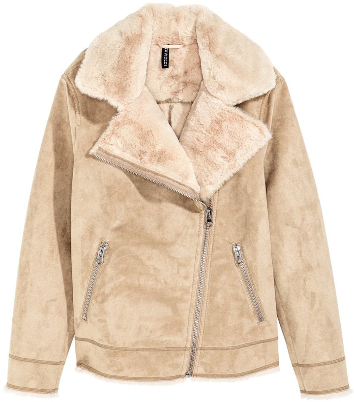 H&M Faux Fur-Lined Biker Jacket ($50) | Best Coats Fall/Winter 2016 ...