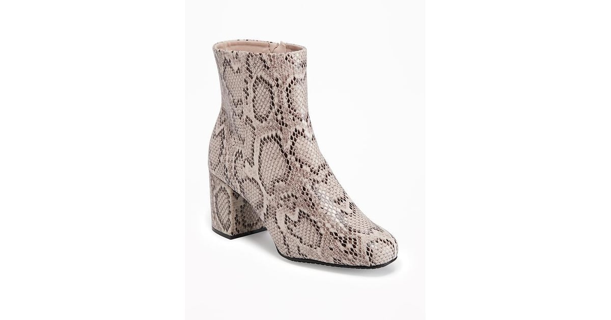 Old Navy Snakeskin-Print Ankle Boots 