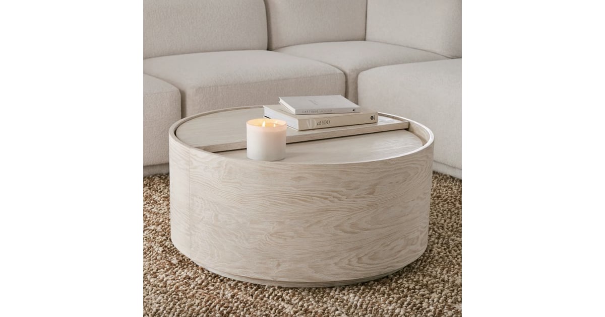 A Place to Store Blankets West Elm Volume Round Storage Coffee Table