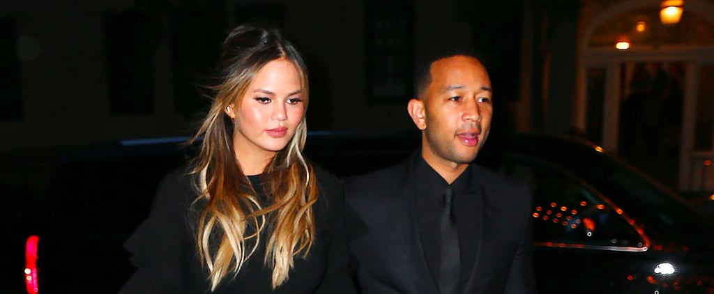Chrissy Teigen Wearing a Black See-Through Skirt May 2016