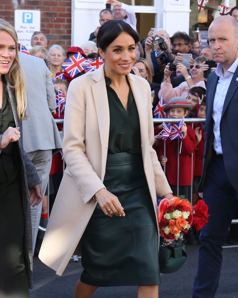 Meghan Markle's Green Hugo Boss Leather Skirt