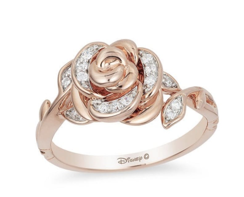 Enchanted Belle Diamond Rose Gold Rose Ring