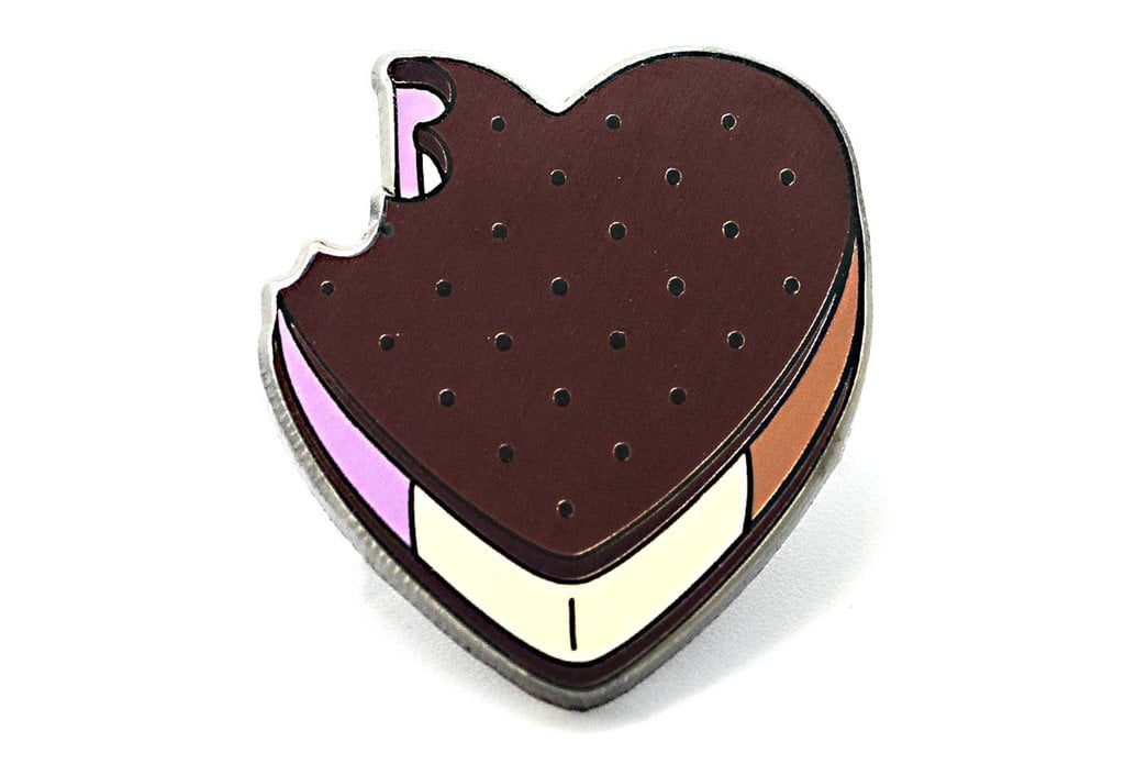 ice cream sandwich heart pin from Pintrill