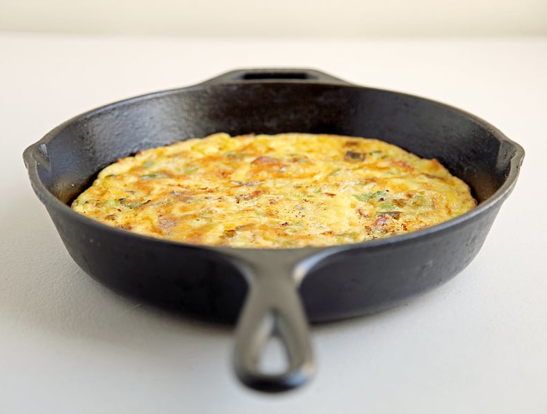 Day 13 (Weekend): Cheddar, Bacon, and Leek Frittata