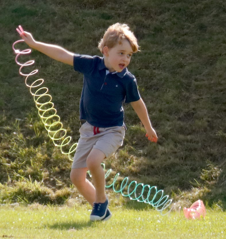 George Had a Blast Playing With This Giant Slinky in the Park