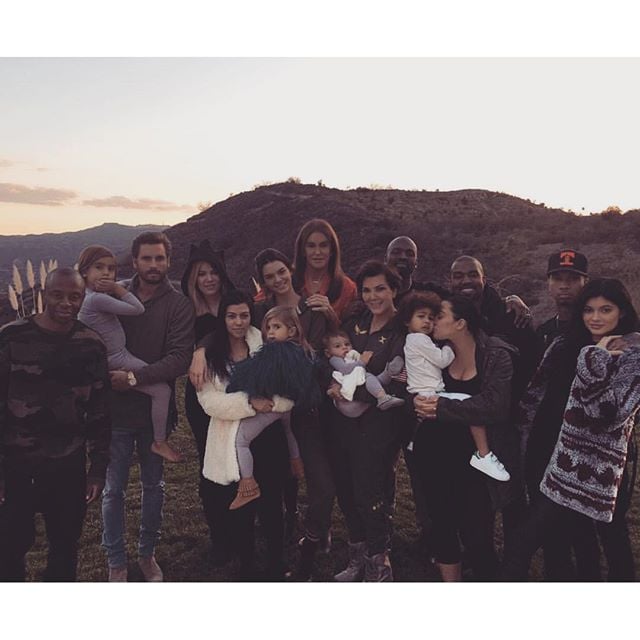 The Kardashian-Jenner clan posed for a big family photo at sunset.