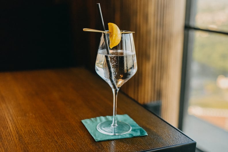 Mocktail With Soda Water and Citrus Wedge