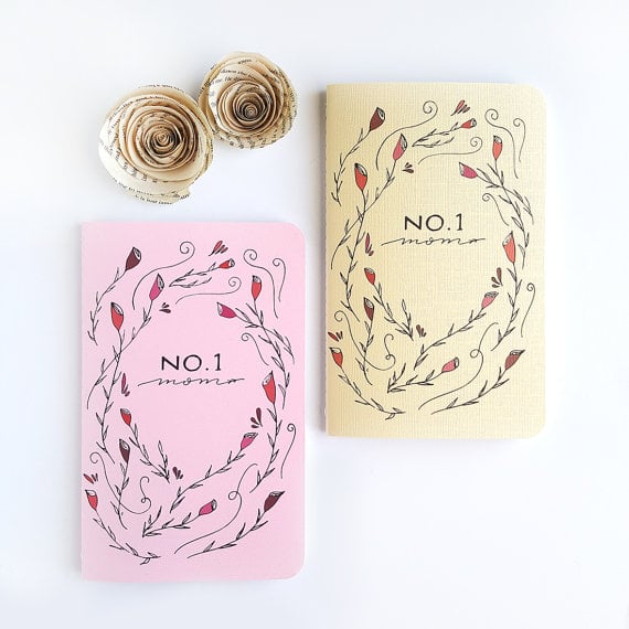 No. 1 Mom Hand Lettered Floral Notebook Journal