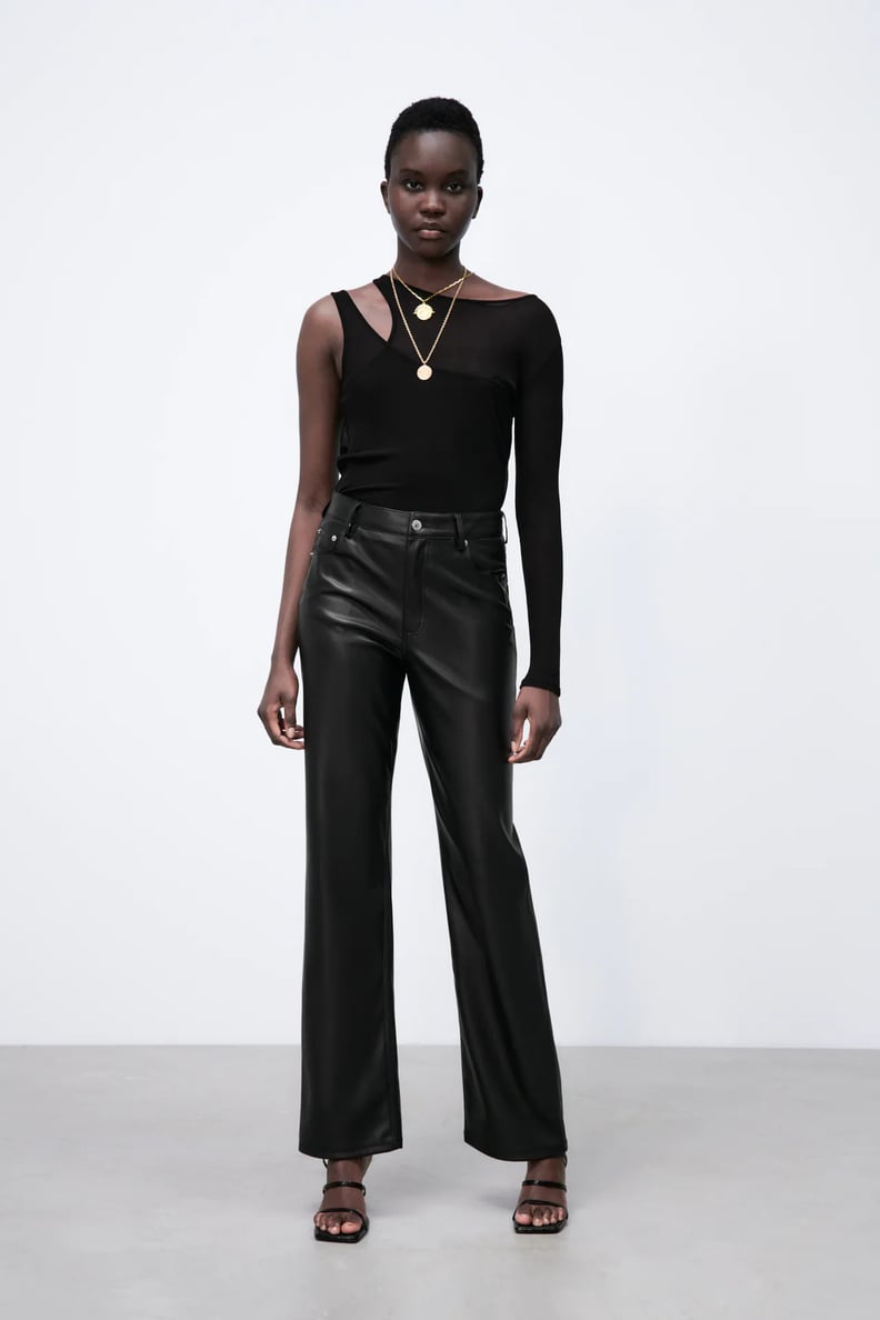 ZARA Cuffed Leather Pants for Women