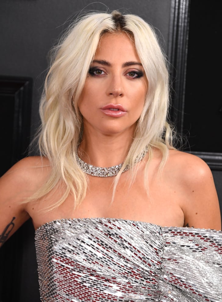 Lady Gaga Medium Wavy Light Platinum Blonde Bob Haircut