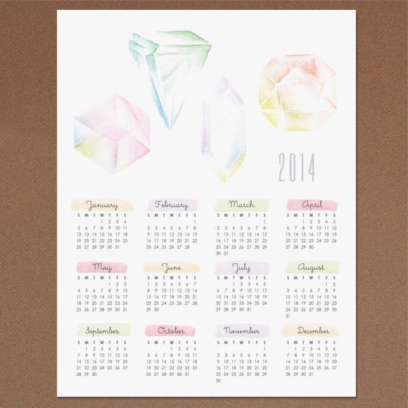 Gemstones 2014 Calendar