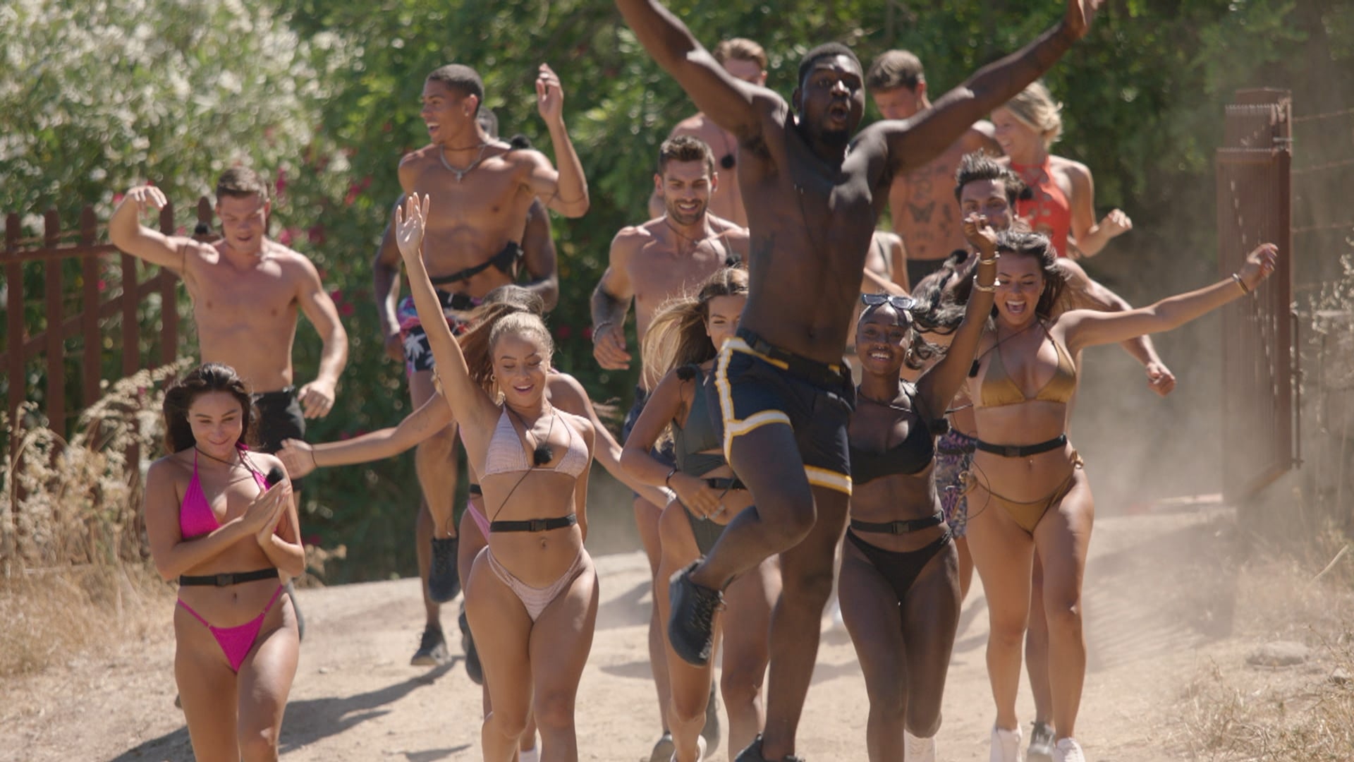 From Lifted EntertainmentLove Island: SR8: Ep39 on ITV2 and ITV HubPictured: The Islanders make their way to the Wish You Were Beer challenge: Coco, Bill, Josh, Danica, Adam, Ekin-Su, Andrew, Dami, Indiyah, Luca, Davide, Paige and Tasha.This photograph is (C) ITV Plc and can only be reproduced for editorial purposes directly in connection with the programme or event mentioned above, or ITV plc. Once made available by ITV plc Picture Desk, this photograph can be reproduced once only up until the transmission [TX] date and no reproduction fee will be charged. Any subsequent usage may incur a fee. This photograph must not be manipulated [excluding basic cropping] in a manner which alters the visual appearance of the person photographed deemed detrimental or inappropriate by ITV plc Picture Desk.  This photograph must not be syndicated to any other company, publication or website, or permanently archived, without the express written permission of ITV Picture Desk. Full Terms and conditions are available on the website www.itv.com/presscentre/itvpictures/termsFor further information please contact:james.hilder@itv.com