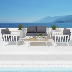 Vera 4-Piece Aluminum Patio Conversation Set