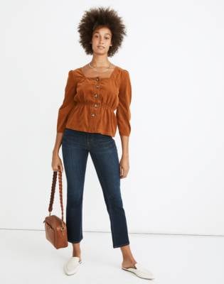 Madewell Petite Cali Demi-Boot Jeans in Larkspur Wash: Tencel Denim Edition