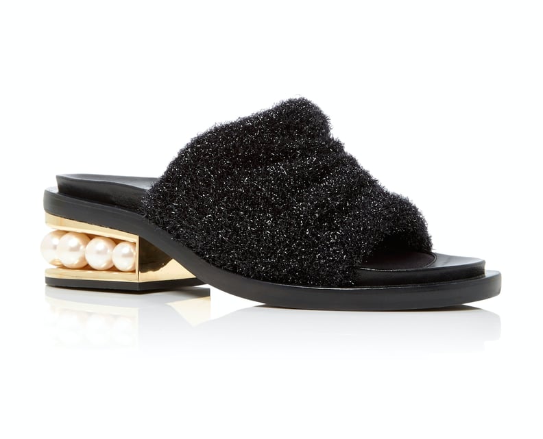 Nicholas Kirkwood Embellished Metallic Slides