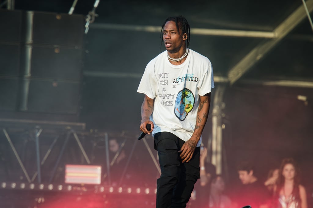 Travis Wore a Similar Shirt in White During Lollapalooza in Paris