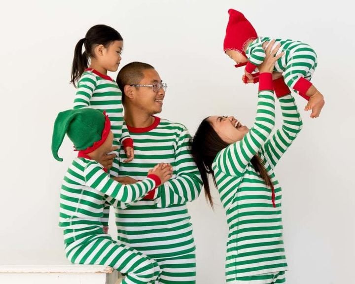 Hanna Andersson Very Merry Stripes in Green Collection ($12-$64)