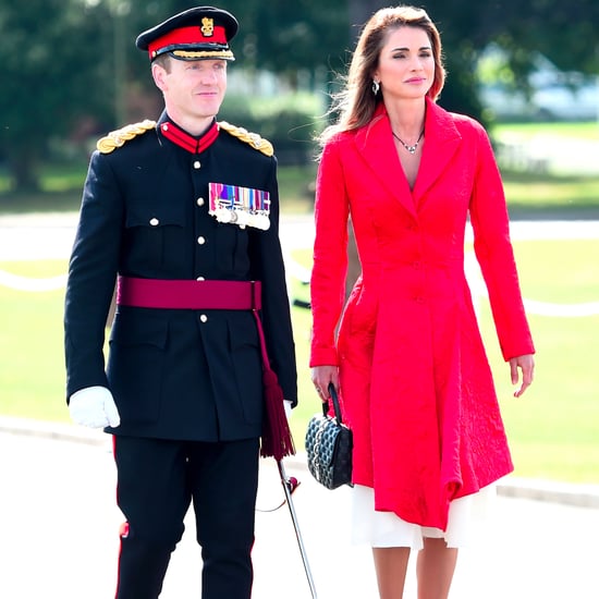 Queen Rania Red Coat at Sovereign's Parade