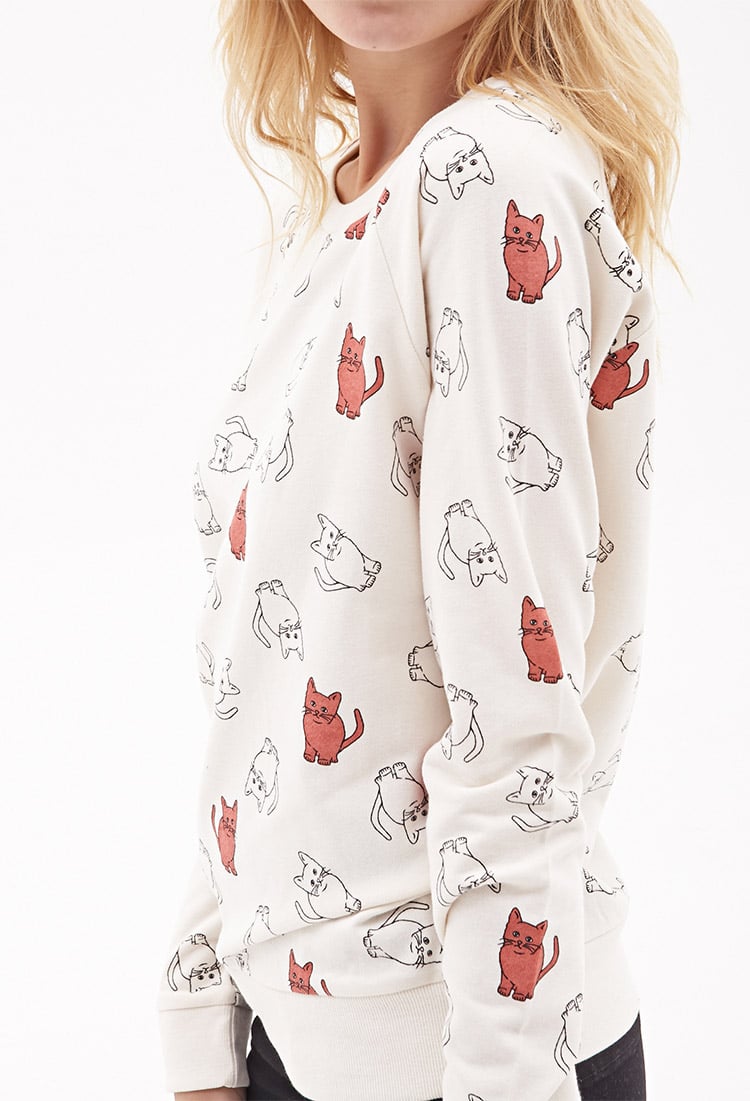 Forever 21 Cat Print Sweatshirt Only Cool Cat Ladies Would Dare