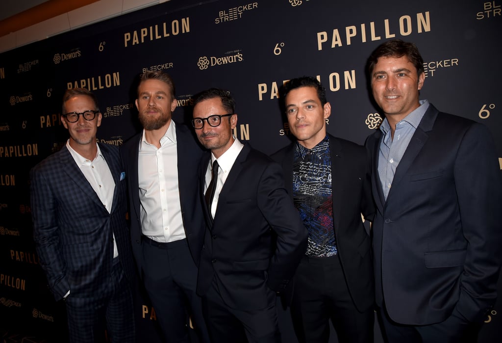 Charlie Hunnam and Rami Malek at Papillon Premiere Aug. 2018