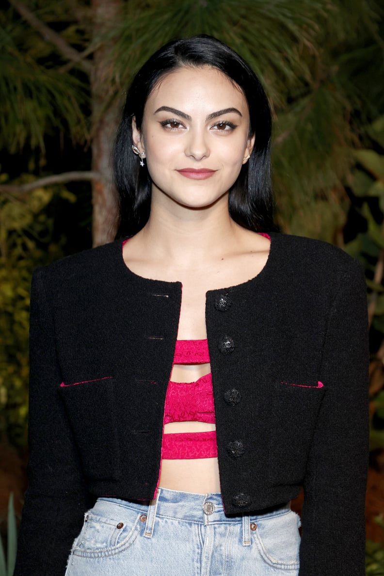 MIAMI, FLORIDA - DECEMBER 03: Camila Mendes, wearing CHANEL, attends the CHANEL Dinner to celebrate FIVE ECHOES By Es Devlin at Jungle Plaza in the Miami Design District on December 03, 2021 in Miami, Florida. (Photo by Arturo Holmes/WireImage)