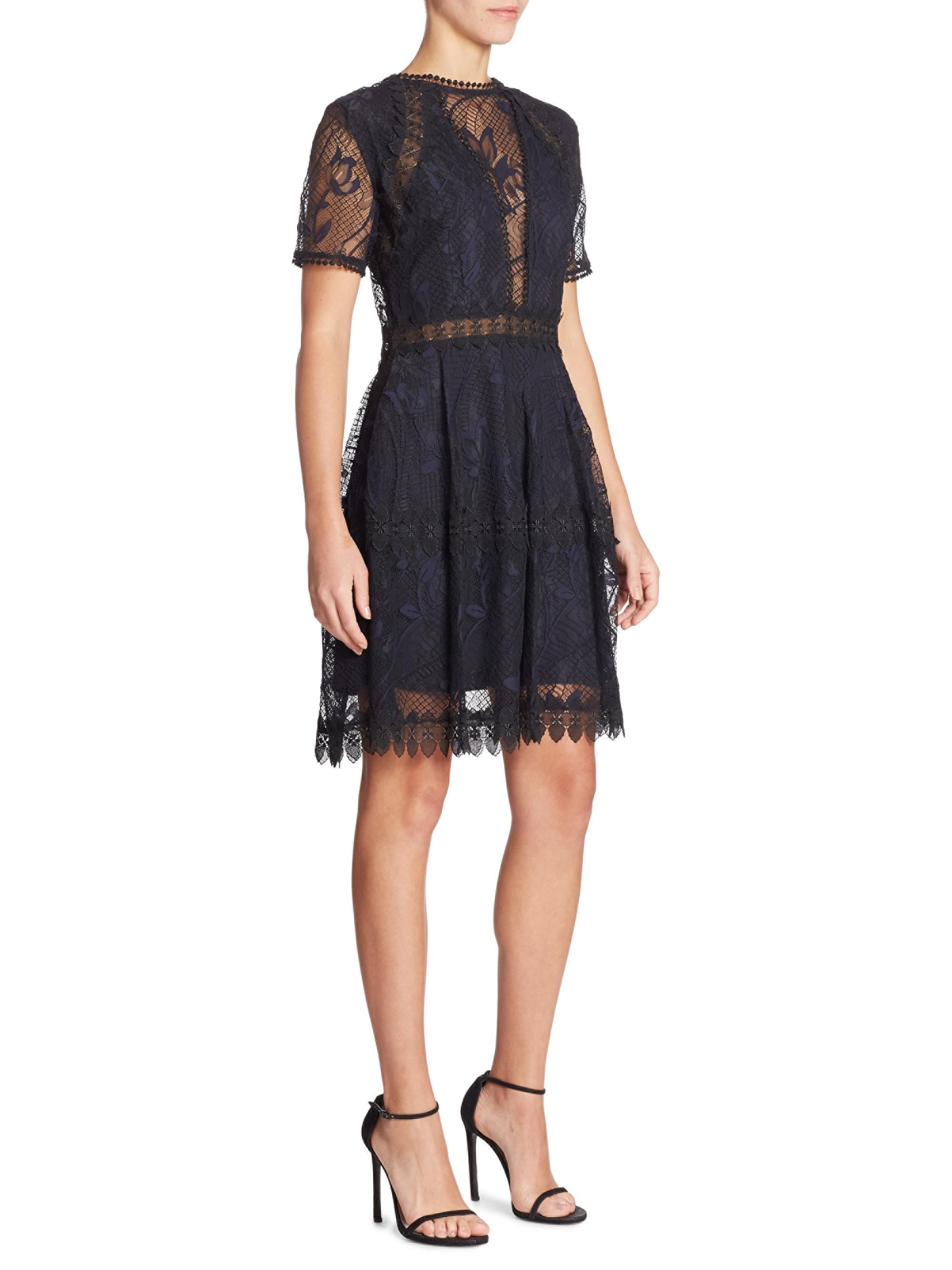nicholas iris lace gown black