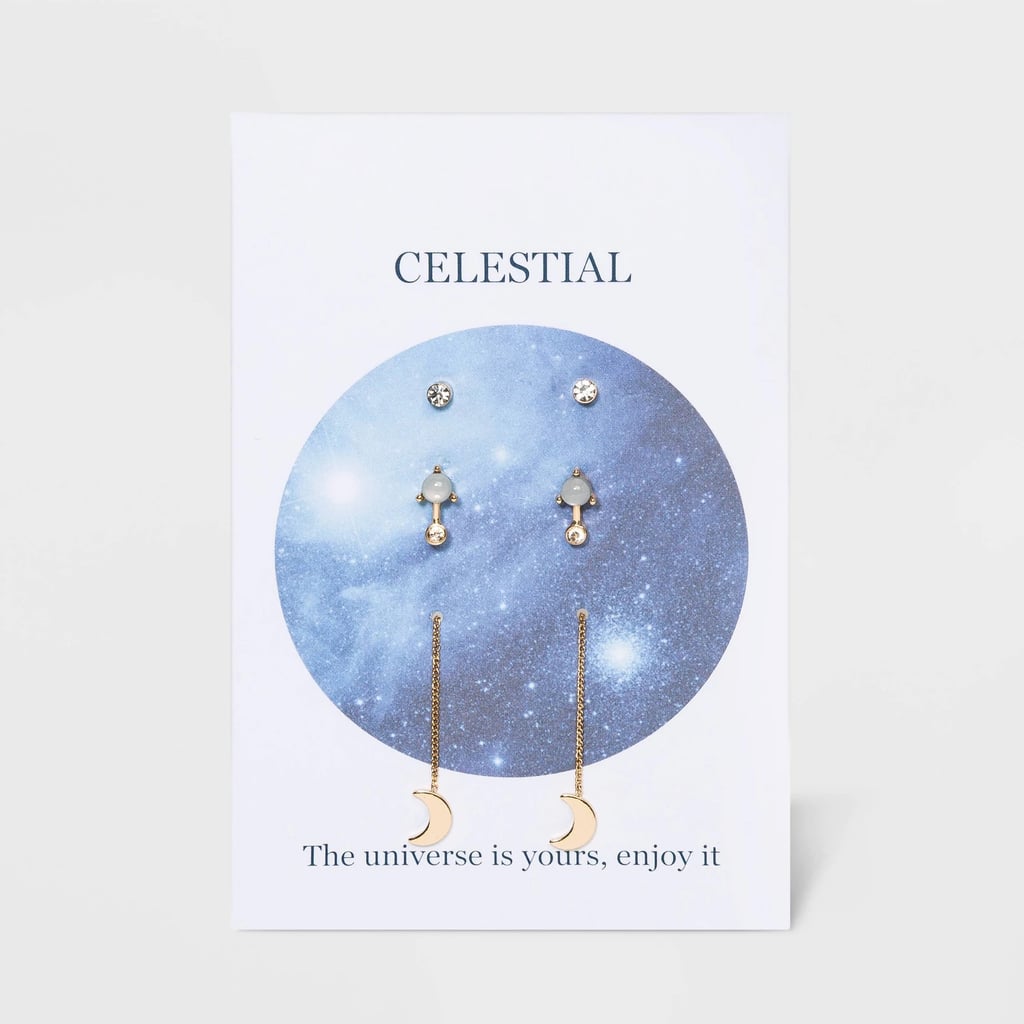 Celestial Stud Earring Set Gold