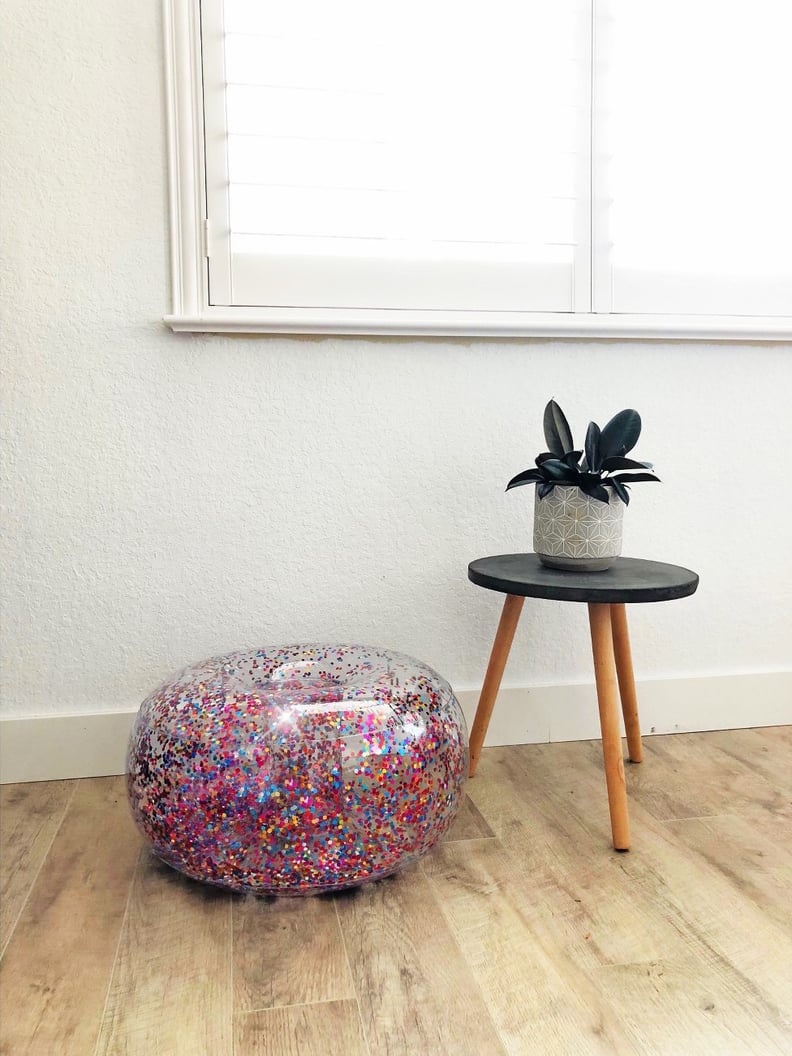 Inflatable Glitter Ottoman in Multicolor