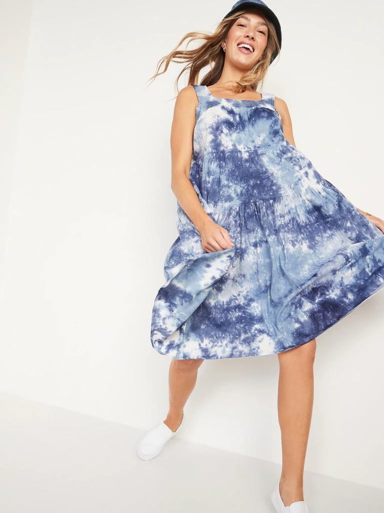 Old Navy Sleeveless Smocked Tie-Dye Midi Swing Dress