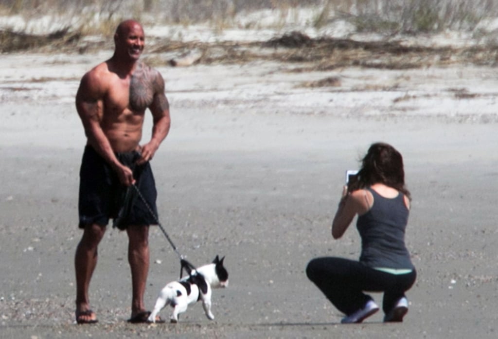 Dwayne Johnson Shirtless With Lauren Hashian Pictures 2016