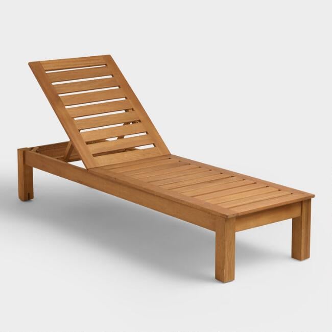 Wood Praiano Outdoor Chaise Lounge