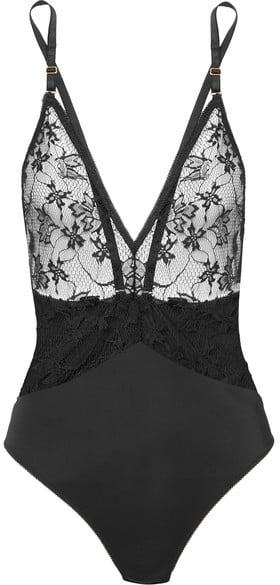 Le Petit Trou - Rosa Lace And Stretch-jersey Bodysuit