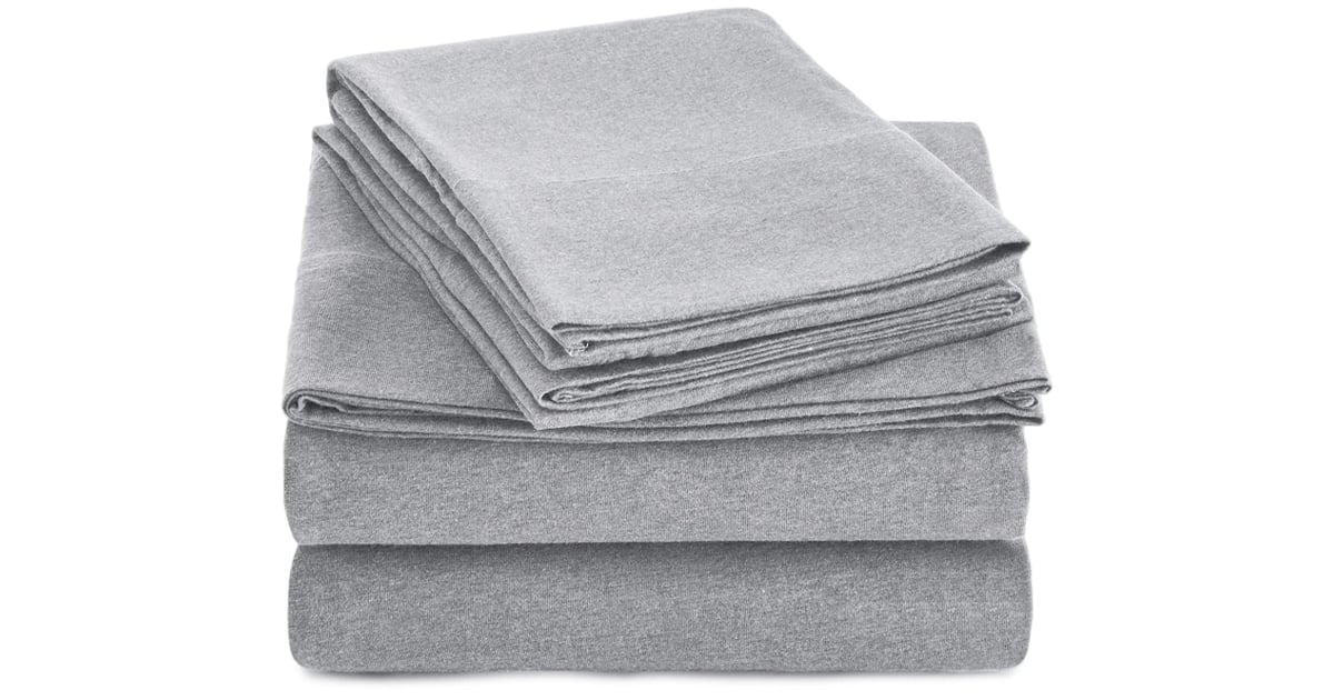 AmazonBasics Heather Cotton Jersey Bed Sheet Set Best First Apartment