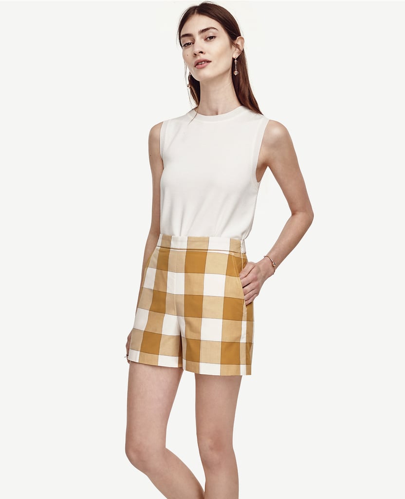 Ann Taylor High Waist Gingham Shorts ($50)